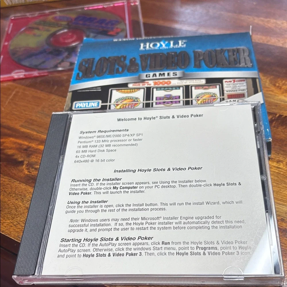 Hoyle Slots & Video Poker PC Game + NHRA Drag Racing CD Combo vintage